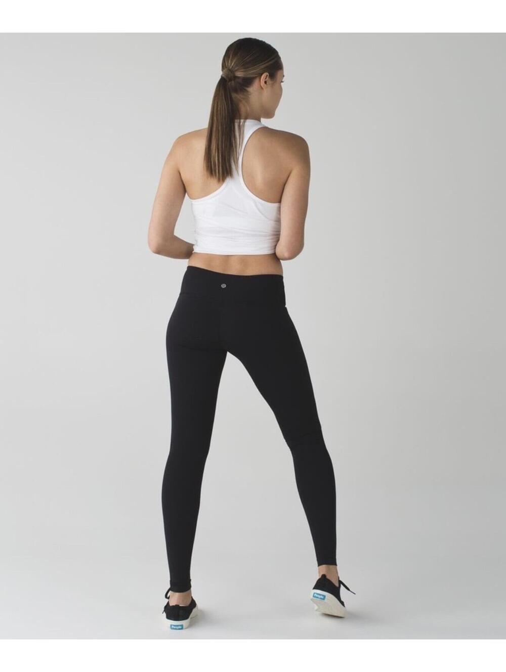 Lululemon Black Wunder Under Leggings Mid Rise Women’s Size 6